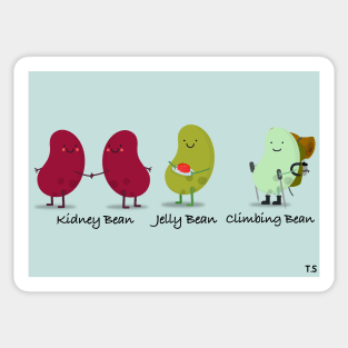 Bean Characters kidney, jelly and climbing  bean Sticker